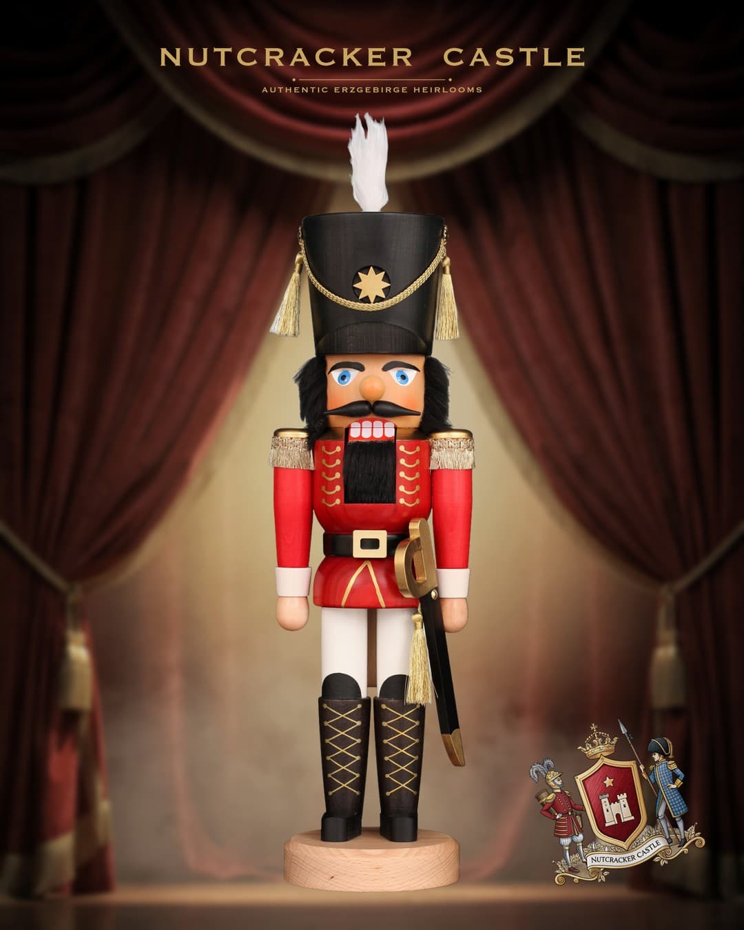 Red Gold Soldier German Nutcracker by Ulbricht