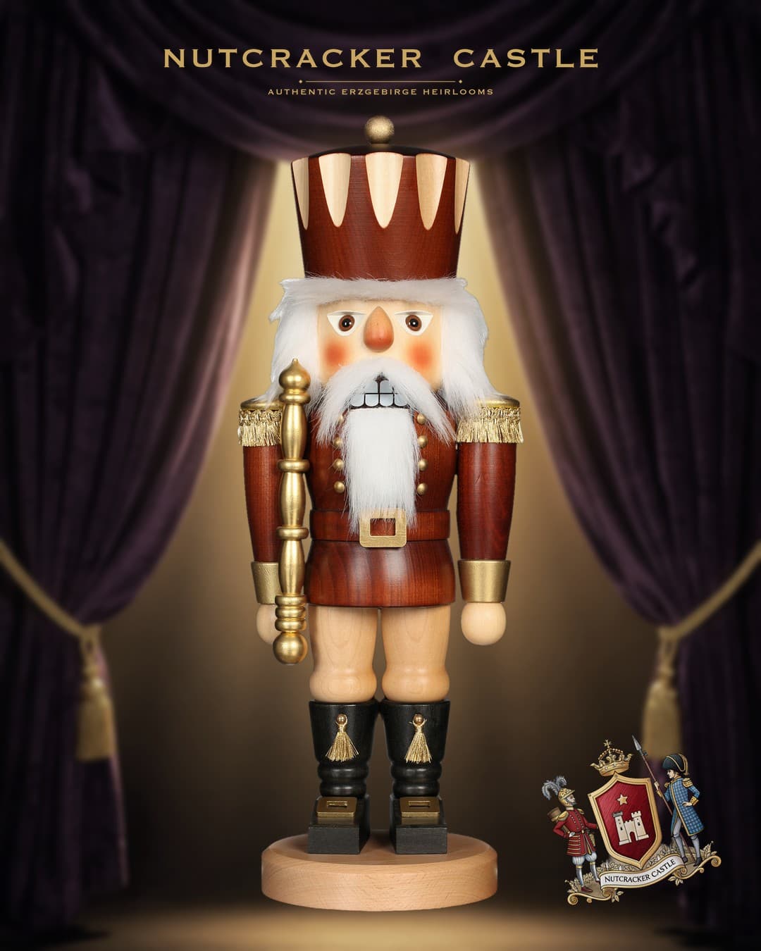 Ulbricht Natural Wood King Nutcracker — 17 inch